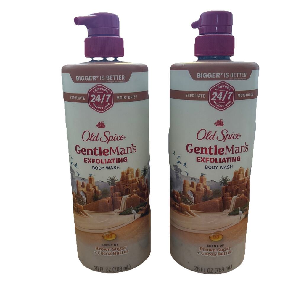 2X OLD SPICE GENTLEMAN'S EXFOLIATING BODY WASH BROWN SUGAR & COCOA 26 OZ Each